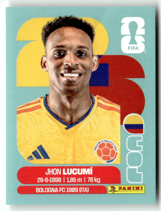COL 8 Jhon Lucumí - Sticker autocollant Panini Coupe du Monde FIFA 2026 Colombie - Pièce détachée