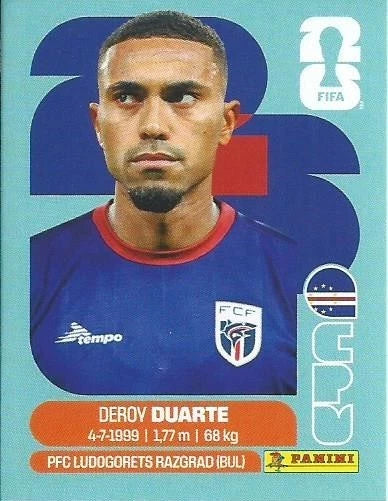 CPV 14 Deroy DUARTE - Sticker autocollant Panini Coupe du Monde FIFA 2026 Cap-Vert - Pièce détachée