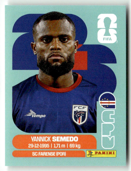 CPV 9 Yannick Semedo - Sticker autocollant Panini Coupe du Monde FIFA 2026 Cap-Vert - Pièce détachée
