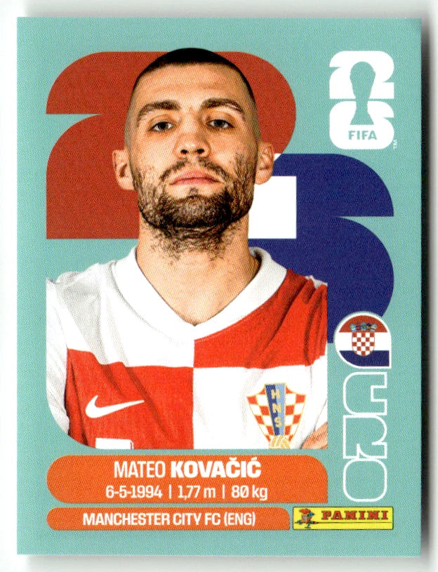 CRO 10 Mateo Kovačić - Sticker autocollant Panini Coupe du Monde FIFA 2026 Croatie - Pièce détachée