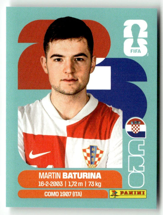 CRO 11 Martin Baturina - Sticker autocollant Panini Coupe du Monde FIFA 2026 Croatie - Pièce détachée