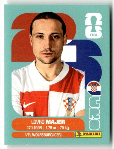 CRO 12 Lovro Majer - Sticker autocollant Panini Coupe du Monde FIFA 2026 Croatie - Pièce détachée