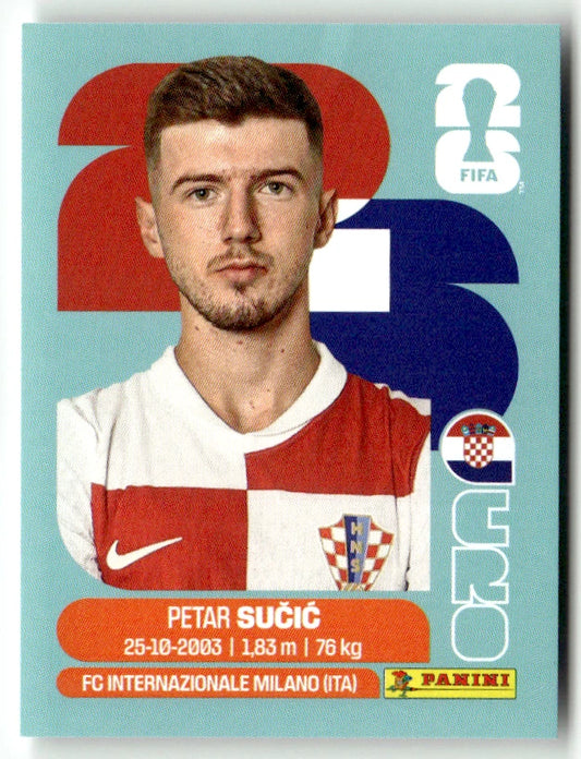 CRO 15 Petar Sucic - Sticker autocollant Panini Coupe du Monde FIFA 2026 Croatie - Pièce détachée