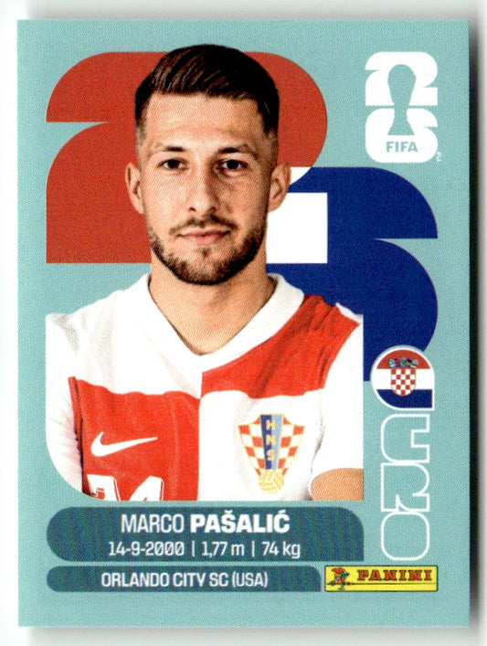 CRO 17 Marco PASALIC - Sticker autocollant Panini Coupe du Monde FIFA 2026 Croatie - Pièce détachée