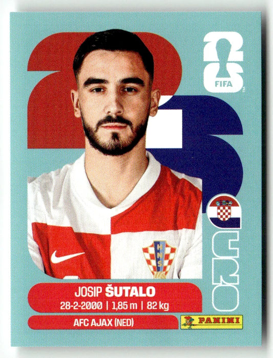 CRO 7 Josip Sutalo - Sticker autocollant Panini Coupe du Monde FIFA 2026 Croatie - Pièce détachée
