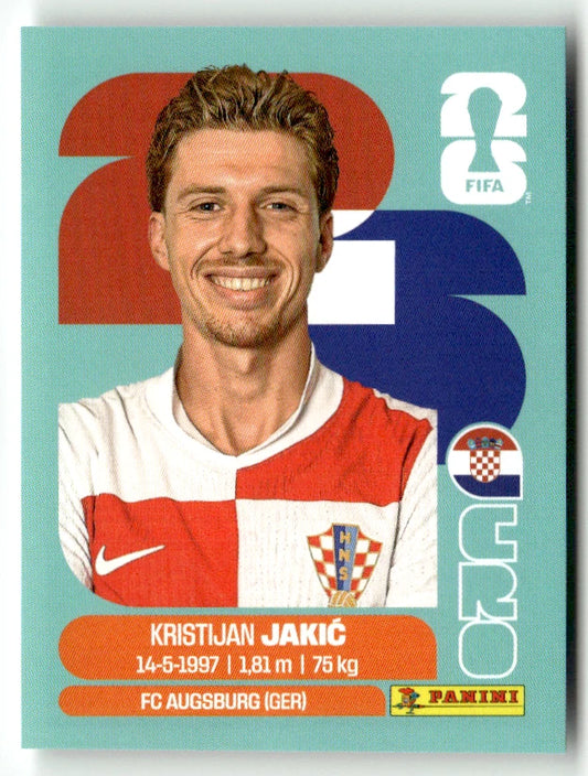CRO 8 Kristijan JAKIC - Sticker autocollant Panini Coupe du Monde FIFA 2026 Croatie - Pièce détachée