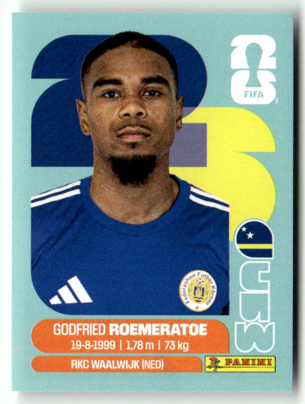 CUW 10 Godfried ROEMERATOE - Sticker autocollant Panini Coupe du Monde FIFA 2026 Curaçao - Pièce détachée