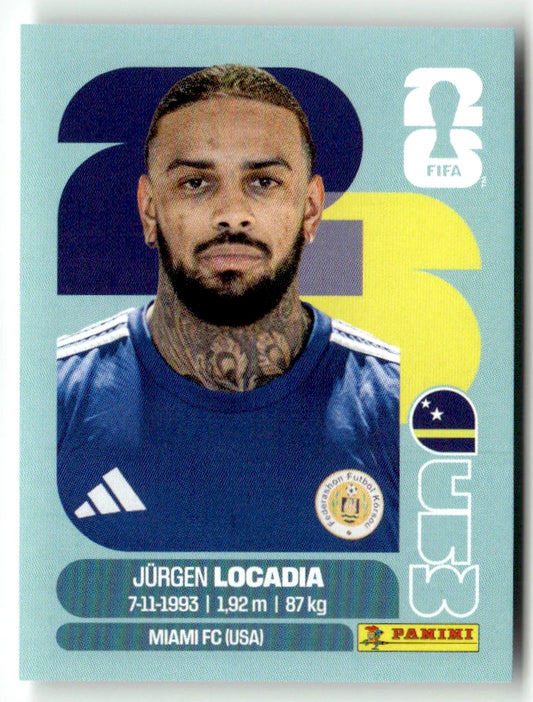 CUW 17 Jürgen Locadia - Sticker autocollant Panini Coupe du Monde FIFA 2026 Curaçao - Pièce détachée