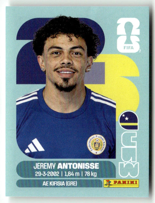 CUW 18 Jeremy Antonisse - Sticker autocollant Panini Coupe du Monde FIFA 2026 Curaçao - Pièce détachée