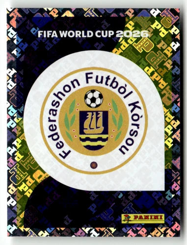 CUW 1 Team Logo - Sticker autocollant Panini Coupe du Monde FIFA 2026 Curaçao - Pièce détachée