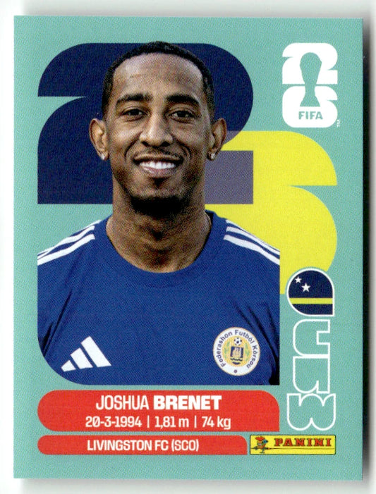 CUW 6 Joshua Brenet - Sticker autocollant Panini Coupe du Monde FIFA 2026 Curaçao - Pièce détachée