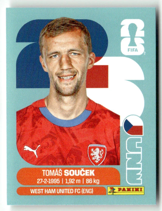 CZE 12 Tomas Soucek - Sticker autocollant Panini Coupe du Monde FIFA 2026 République tchèque - Pièce détachée