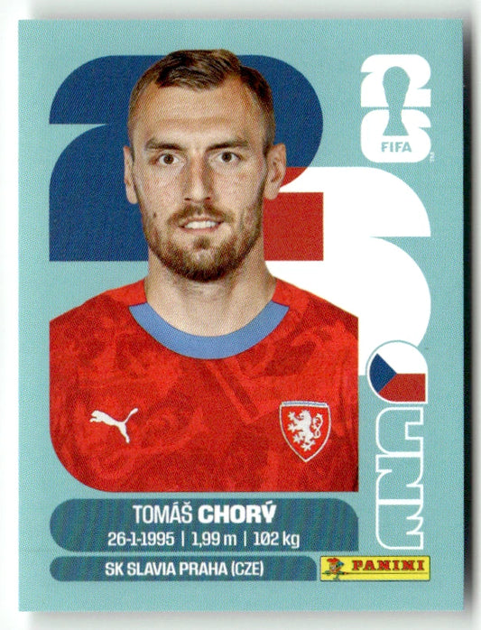 CZE 17 Tomas Chory - Sticker autocollant Panini Coupe du Monde FIFA 2026 République tchèque - Pièce détachée