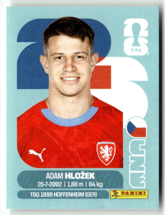 CZE 19 Adam Hlozek - Sticker autocollant Panini Coupe du Monde FIFA 2026 République tchèque - Pièce détachée