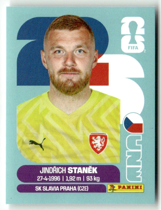 CZE 3 Jindrich Stanek - Sticker autocollant Panini Coupe du Monde FIFA 2026 République tchèque - Pièce détachée