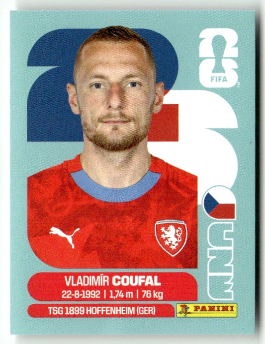 CZE 5 Vladimir Coufal - Sticker autocollant Panini Coupe du Monde FIFA 2026 République tchèque - Pièce détachée