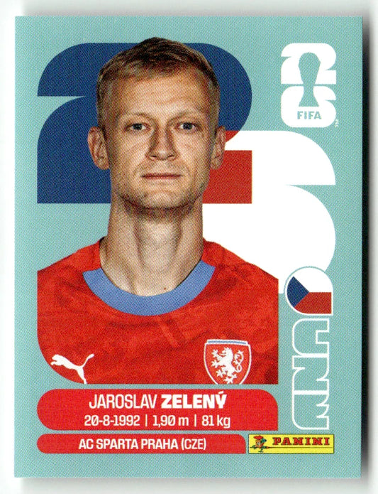 CZE 6 Jaroslav Zeleny - Sticker autocollant Panini Coupe du Monde FIFA 2026 République tchèque - Pièce détachée