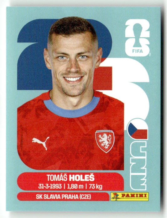 CZE 7 Tomas Holeš - Sticker autocollant Panini Coupe du Monde FIFA 2026 République tchèque - Pièce détachée