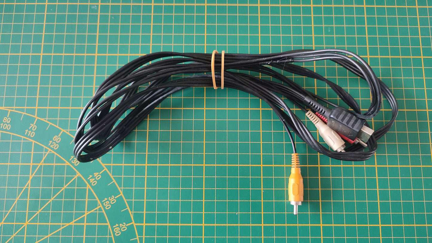 Câble audio vidéo RGB Sony abimé pièce détachée console de jeux Sony Playstation 2 Ps2 #D94