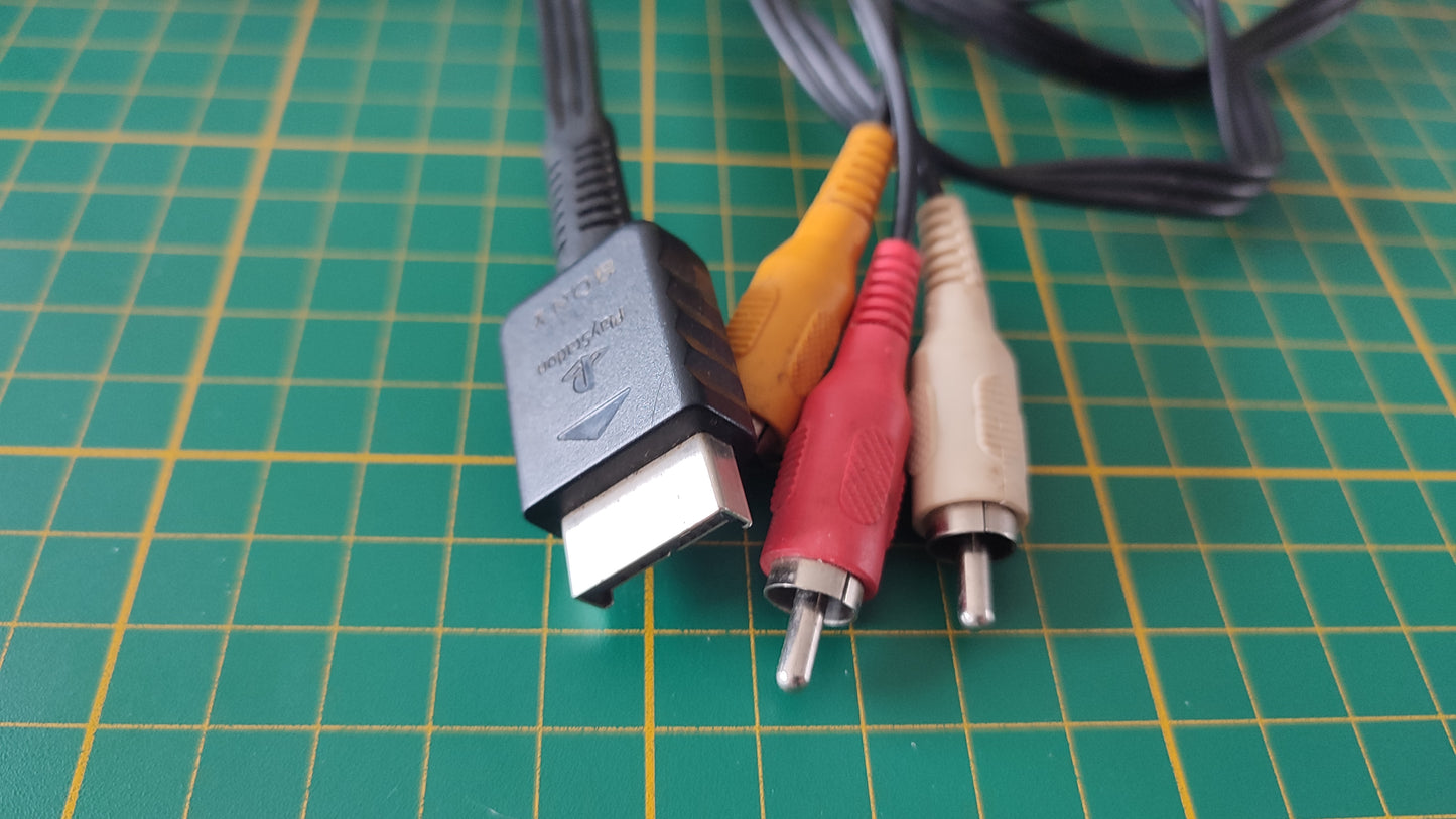 Câble audio vidéo RGB Sony abimé pièce détachée console de jeux Sony Playstation 2 Ps2 #D94
