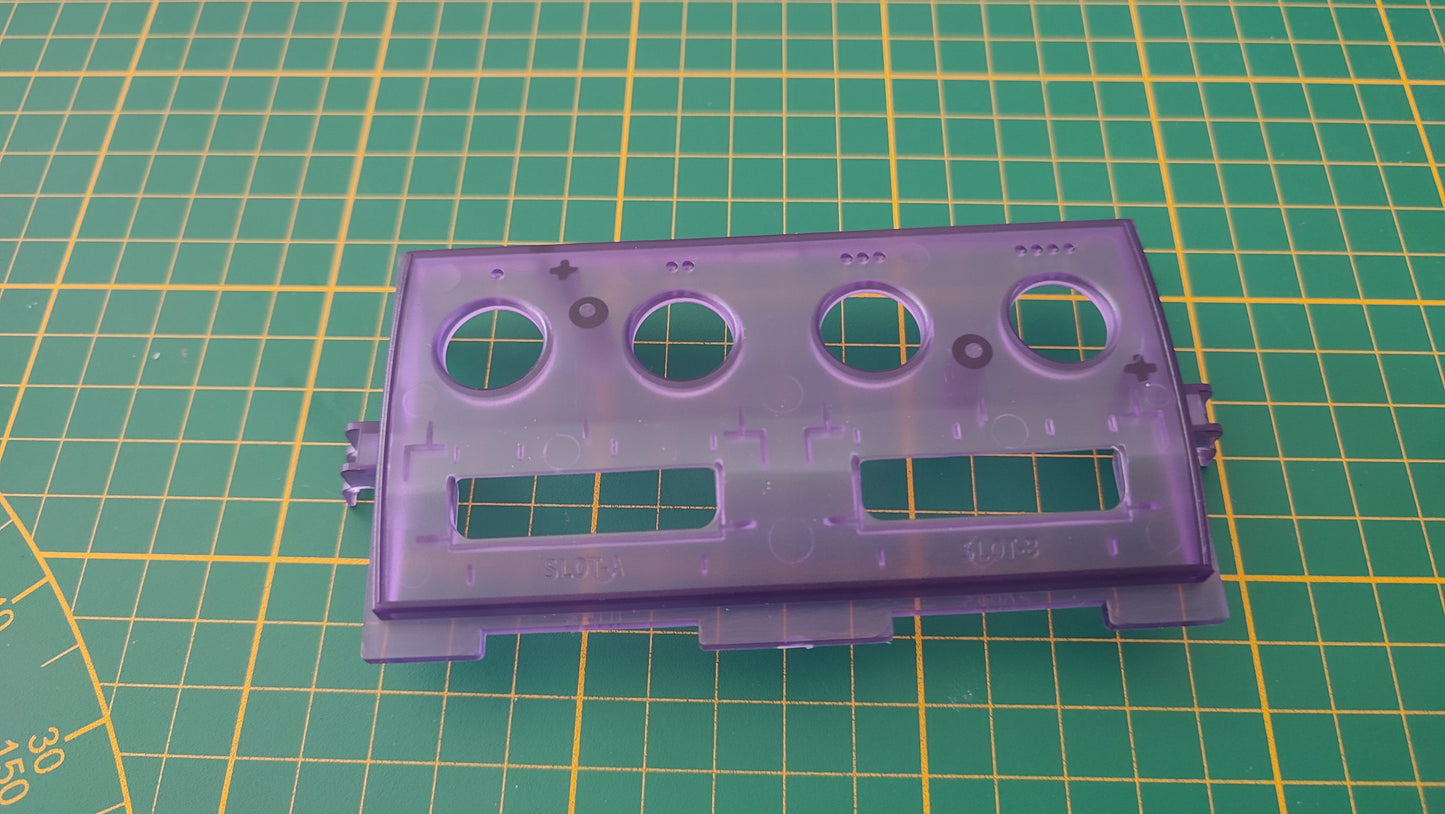 Cache façade avant seul violet transparent pièce détachée pour console de jeux Nintendo Game cube Gamecube DOL-101 et ou DOL-001