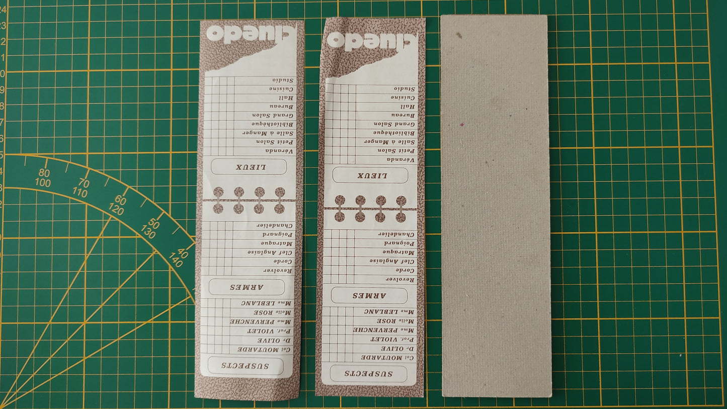 Carnet en l'état Cluedo miro-meccano pièce détachée jeu de société #E26