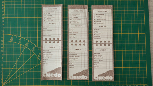 Carnet en l'état Cluedo miro-meccano pièce détachée jeu de société #E26