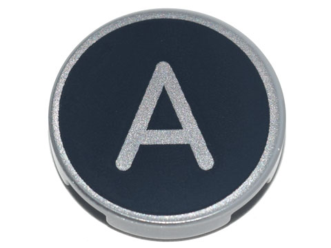 Carreau rond 2 x 2 avec support à tenon inférieur et motif lettre A 14769pb0422 pièce détachée Lego Titanic 10294