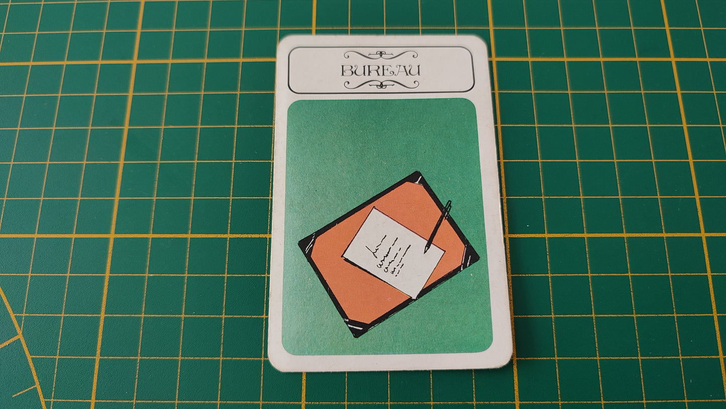 Carte bureau en l'état Cluedo miro-meccano pièce détachée jeu de société #E26