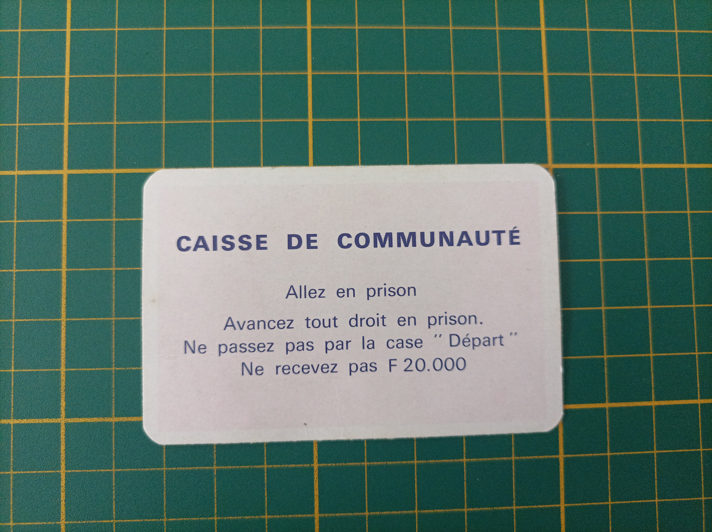 Carte Caisse de communauté Allez en prison pièce détachée jeu de société Monopoly Miro Meccano #E40