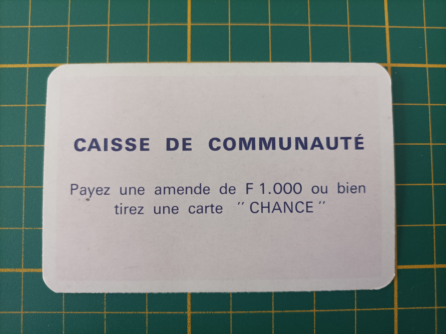 Carte Caisse de communauté Amende chance pièce détachée jeu de société Monopoly Miro Meccano #E40