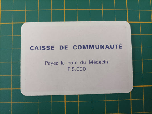 Carte Caisse de communauté Médecin pièce détachée jeu de société Monopoly Miro Meccano #E40
