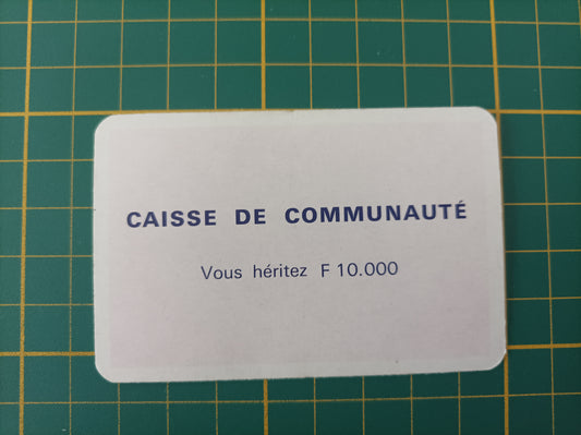 Carte Caisse de communauté héritage pièce détachée jeu de société Monopoly Miro Meccano #E40