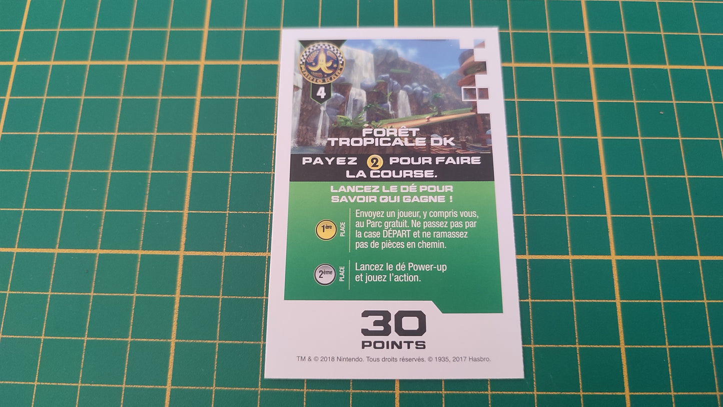 Carte Foret tropicale DK jeu de société Monopoly Gamer Mario Kart Hasbro pièce détachée #E82
