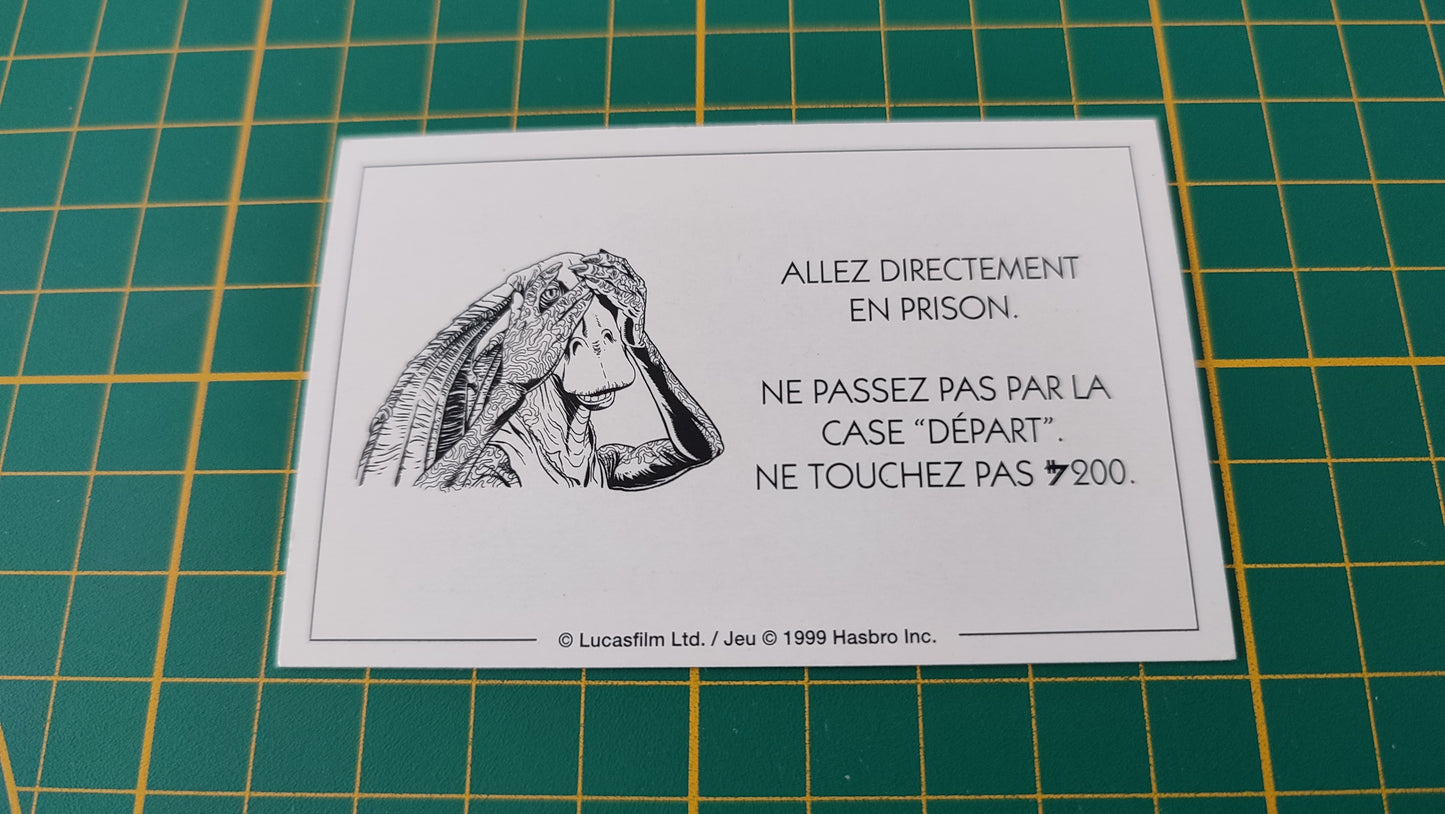 Carte Jedi Allez directement en prison pièce détachée jeu de société Monopoly Star Wars épisode 1 #A81