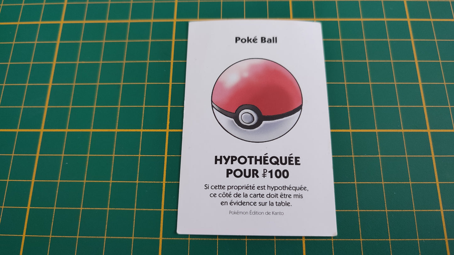 Carte Poké Ball pièce détachée jeu de société Monopoly Pokémon édition de Kanto #C43