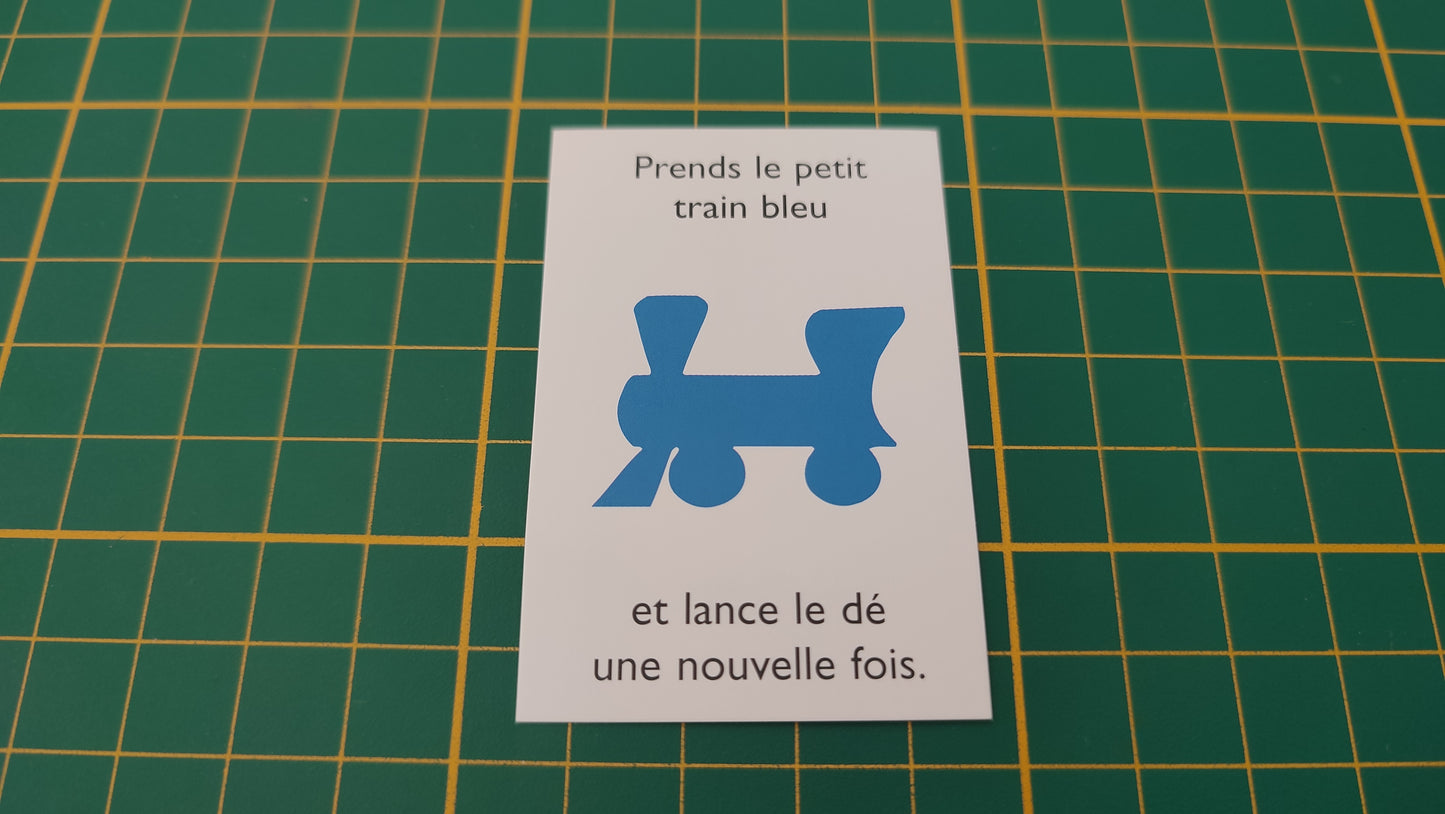 Carte Prends le petit train bleu pièce détachée jeu de société Monopoly junior à la fête foraine Hasbro #B83