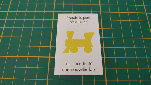 Carte Prends le petit train jaune pièce détachée jeu de société Monopoly junior à la fête foraine Hasbro #B83