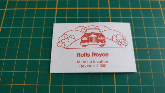 Carte Rolls Royce seule pièce détachée jeu de société Destins En famille sur les chemins de la vie MB #E44