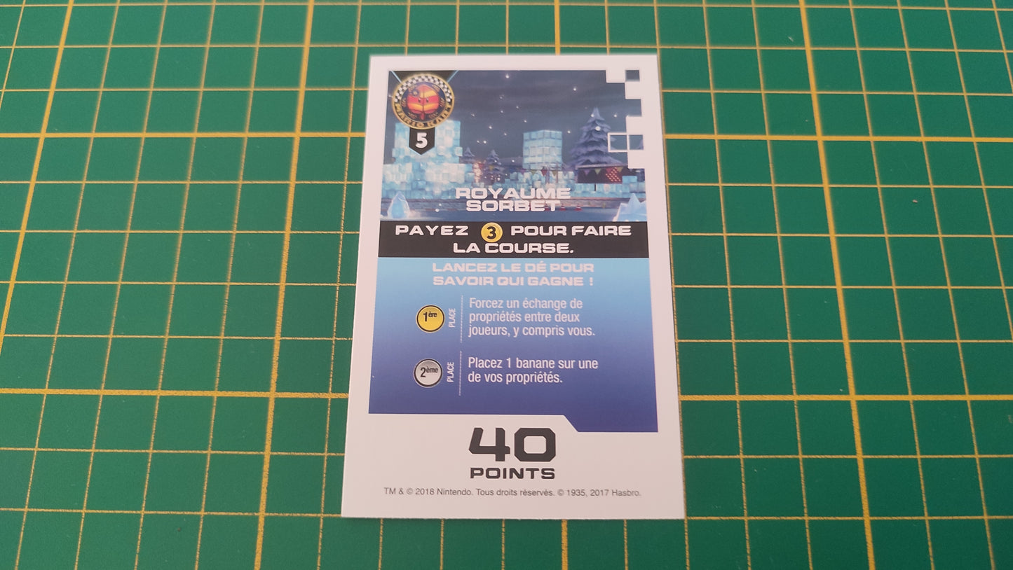 Carte Royaume Sorbet jeu de société Monopoly Gamer Mario Kart Hasbro pièce détachée #E82