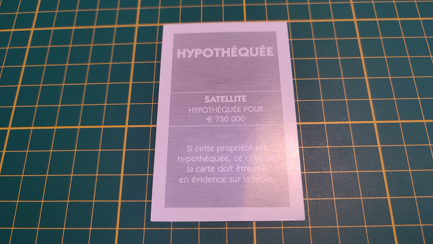 Carte Satellite pièce détachée jeu de société Monopoly Et si le Monopoly était inventé aujourd'hui #C22