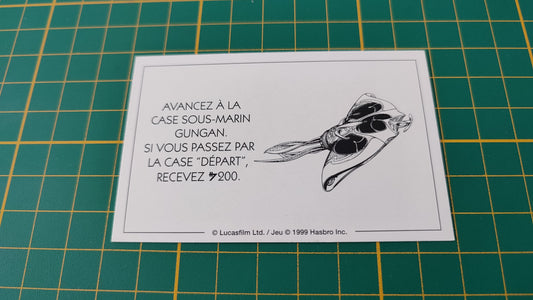 Carte Sith Avancez à la case Sous-marin gungan pièce détachée jeu de société Monopoly Star Wars épisode 1 #A81