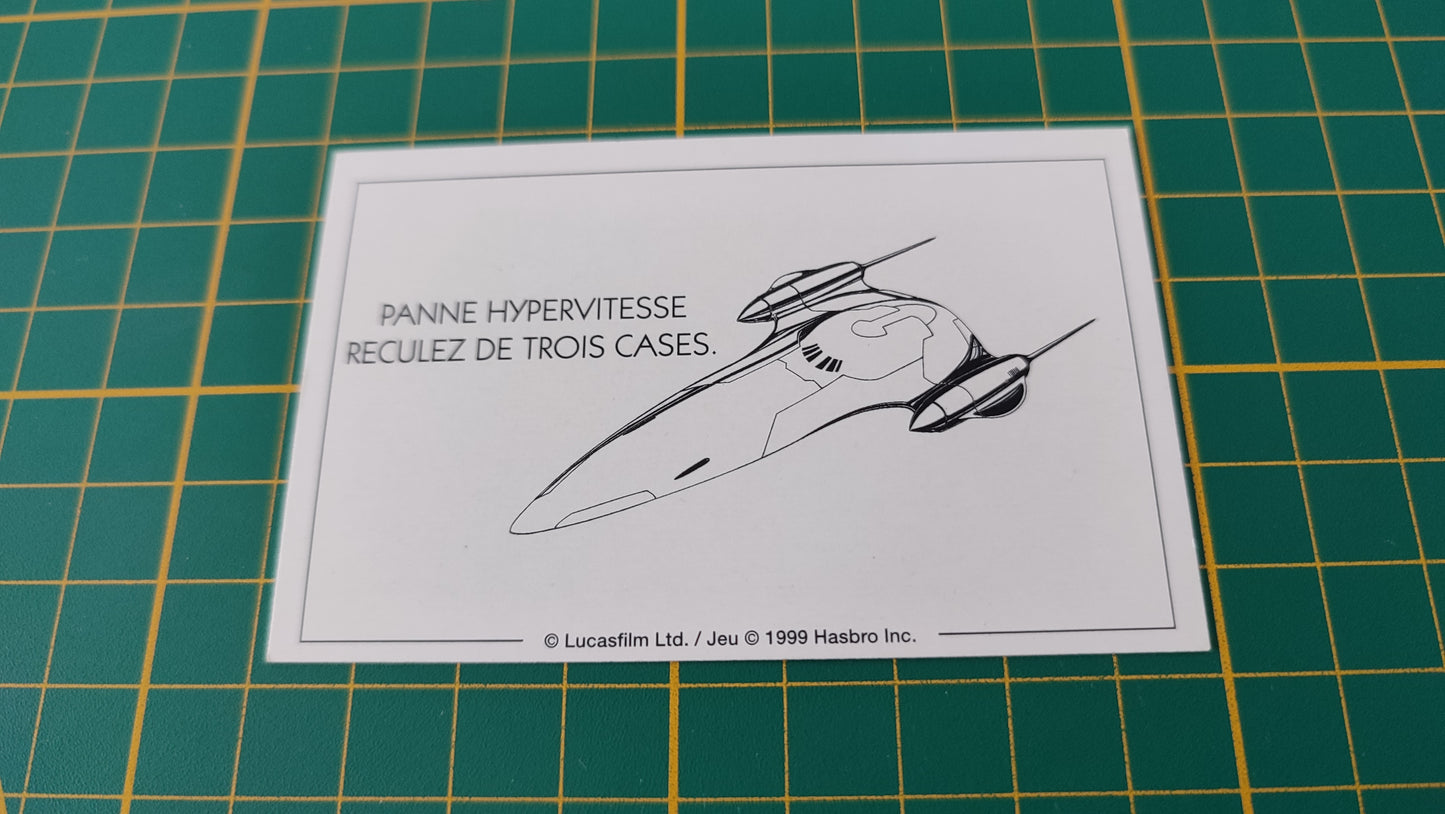 Carte Sith Panne hypervitesse pièce détachée jeu de société Monopoly Star Wars épisode 1 #A81