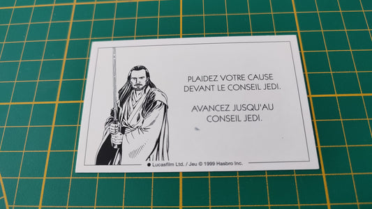 Carte Sith Plaidez votre cause devant le conseil Jedi pièce détachée jeu de société Monopoly Star Wars épisode 1 #A81