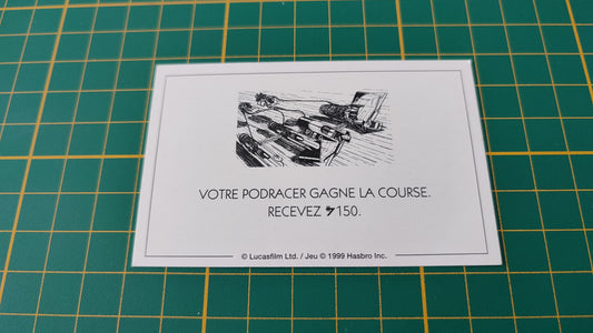 Carte Sith Votre Podracer gagne la course pièce détachée jeu de société Monopoly Star Wars épisode 1 #A81