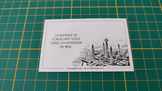 Carte Sith la banque de coruscant pièce détachée jeu de société Monopoly Star Wars épisode 1 #A81