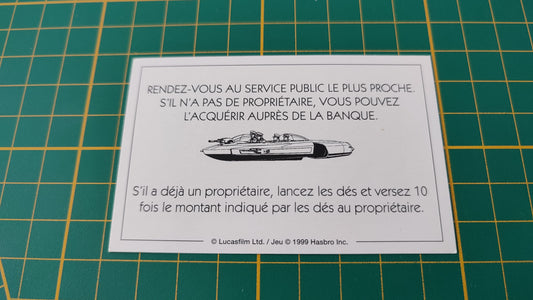 Carte Sith rendez vous au service public pièce détachée jeu de société Monopoly Star Wars épisode 1 #A81