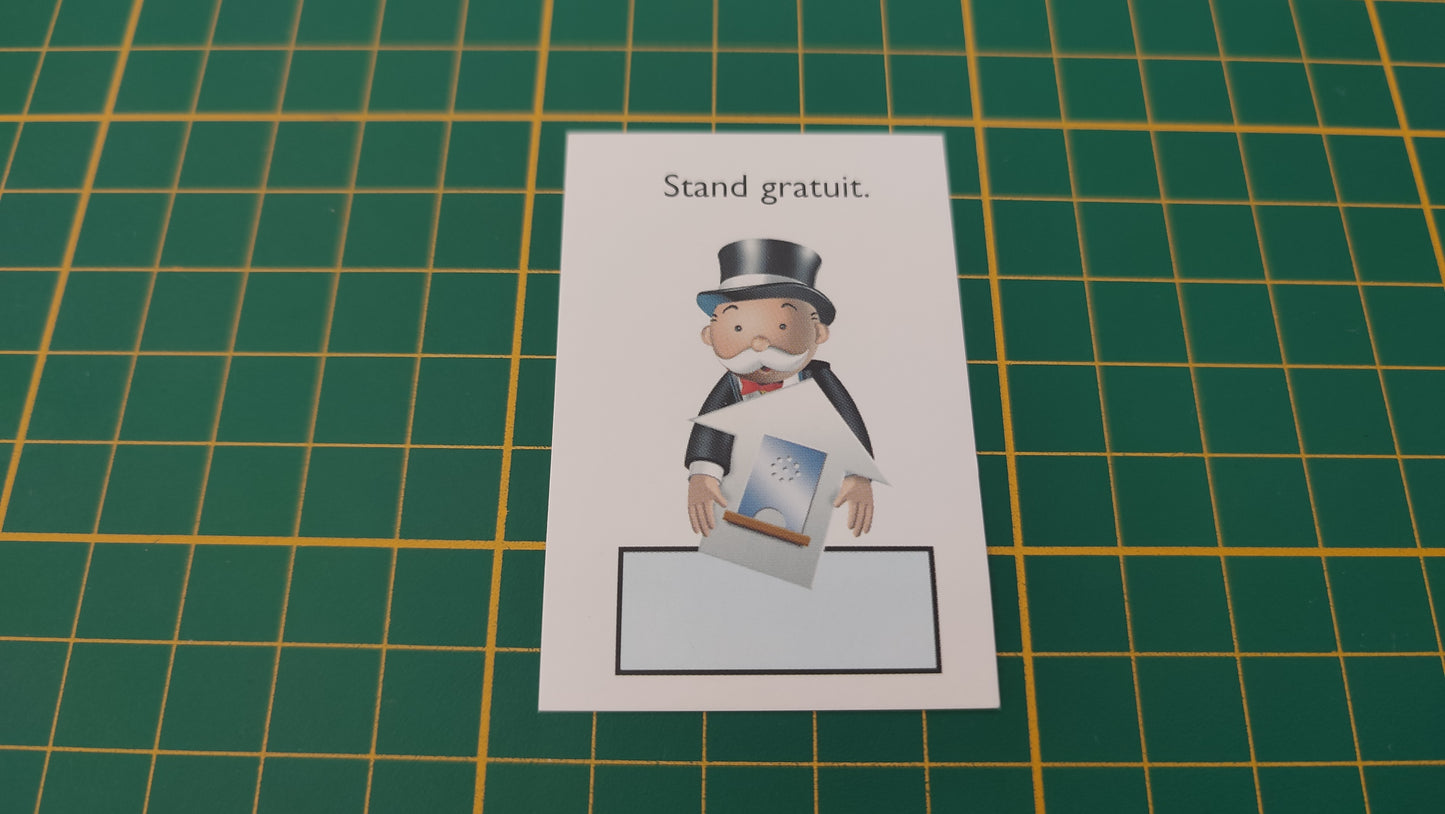 Carte Stand gratuit bleu clair pièce détachée jeu de société Monopoly junior à la fête foraine Hasbro #B83