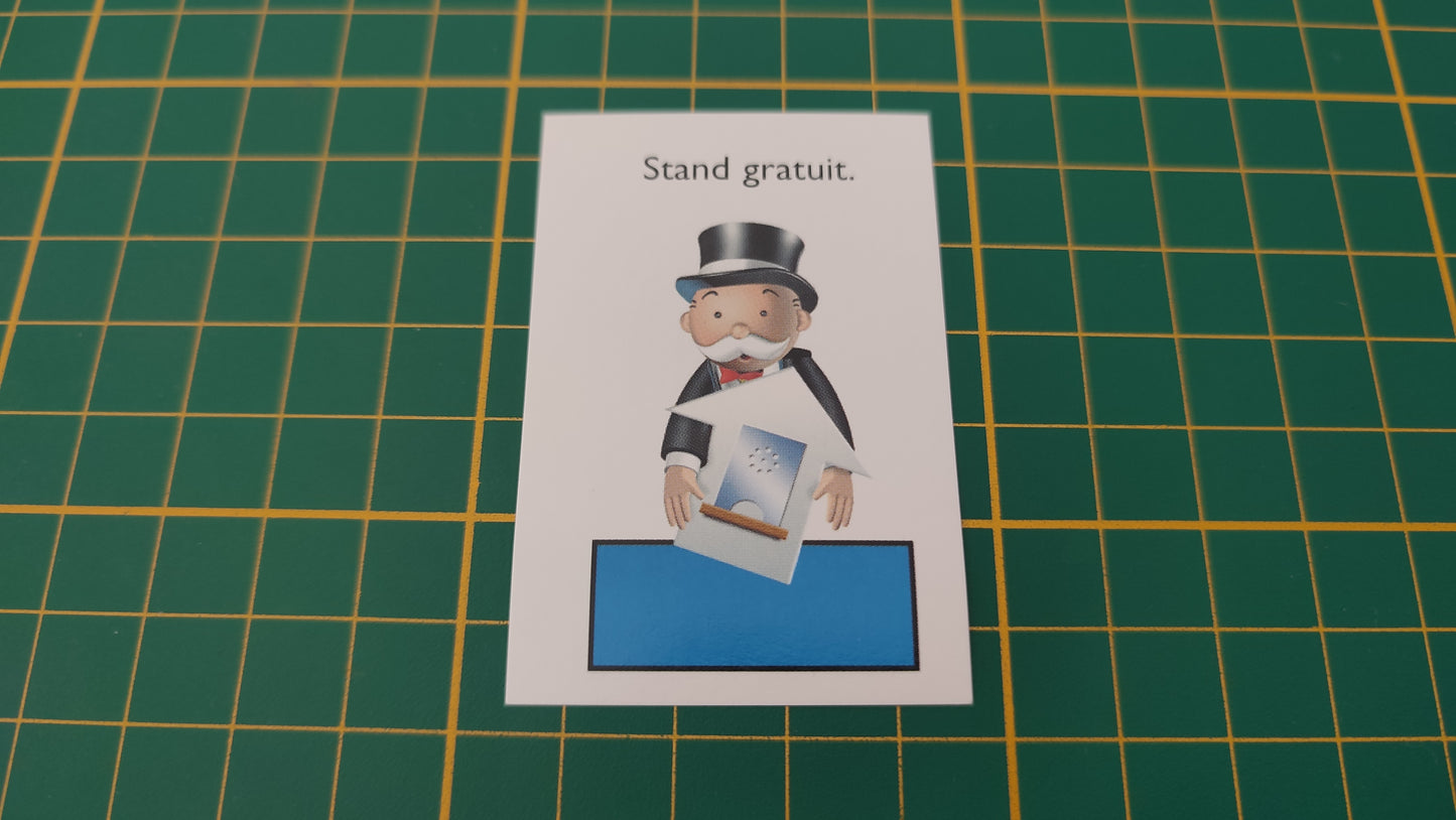 Carte Stand gratuit bleu pièce détachée jeu de société Monopoly junior à la fête foraine Hasbro #B83