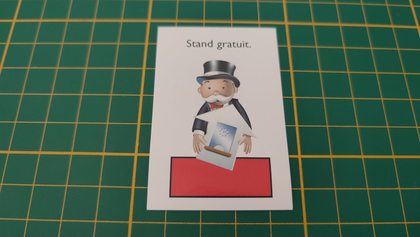 Carte Stand gratuit rouge pièce détachée jeu de société Monopoly junior à la fête foraine Hasbro #B83